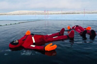 Arctic Day with Ice Fishing and Floating - Ice Floating in a Floating Suit: The Most Memorable Cold Challenge