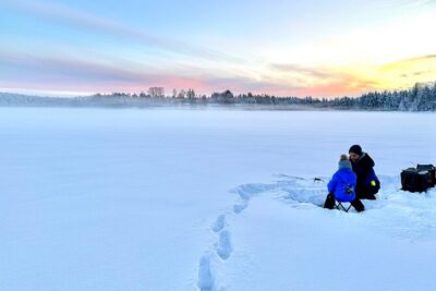 Ice Fishing in Rovaniemi - Drilling the hole: the skill that makes everything else click