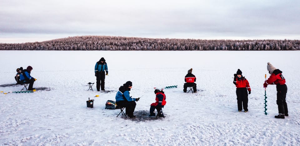Rovaniemi: Quad Bike Ride and Ice Fishing - The Campfire BBQ: Lappish Bread, Salmon, Marshmallows, and Hot Blueberry Juice