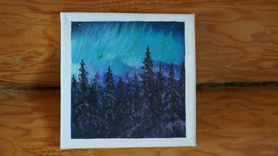 Rovaniemi: Workshop - Aurora painting - Aurora painting that actually feels beginner-friendly