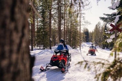 Snowmobiling and ice fishing in Apukka Resort, Rovaniemi - Snowmobiling Through Snowy Forest and Hills (What You’ll Do in the First Part)
