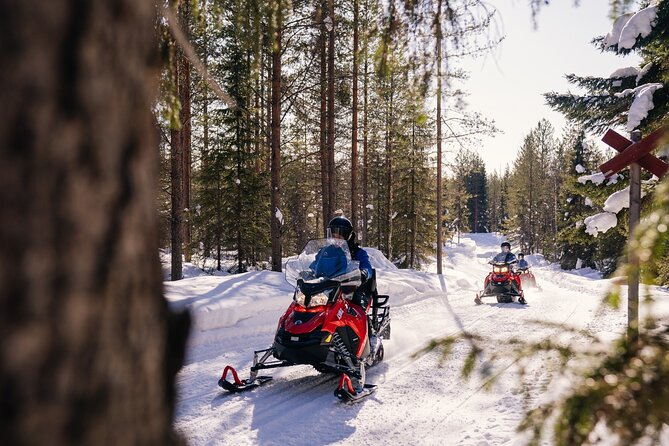 Snowmobiling and ice fishing in Apukka Resort, Rovaniemi - Snowmobiling Through Snowy Forest and Hills (What You’ll Do in the First Part)